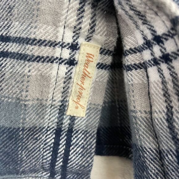 Weatherproof Vintage Men's Large Grey/Blu Plaid Flannel Lumberjack Outdoor Shirt - Picture 12 of 16